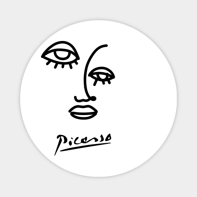 Pablo Picasso illustration Magnet by WrittersQuotes